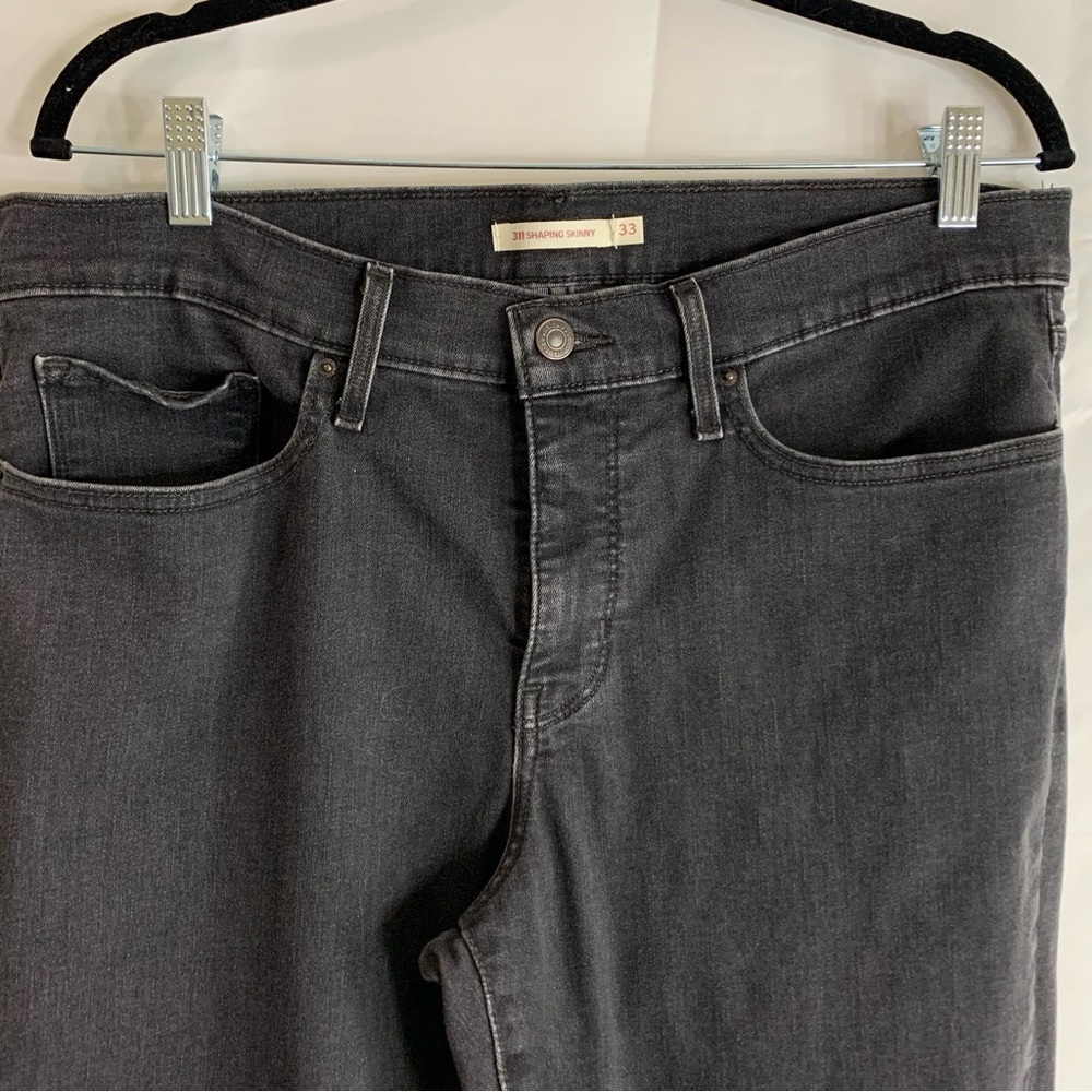 Levi Strauss 311 Shaping Skinny Black Denim Jeans, size 33 - Picture 4 of 16